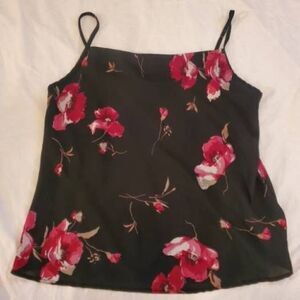 Maurices Cowlneck Black Floral Flowy Tanktop Blouse - Size XL